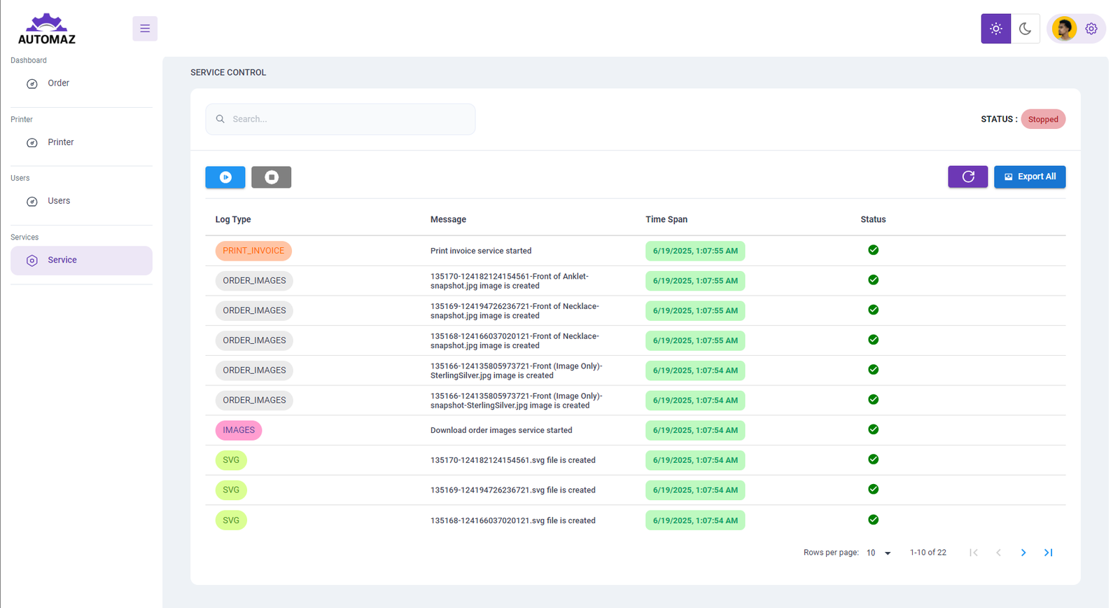 Automaaz software interface screenshot 3