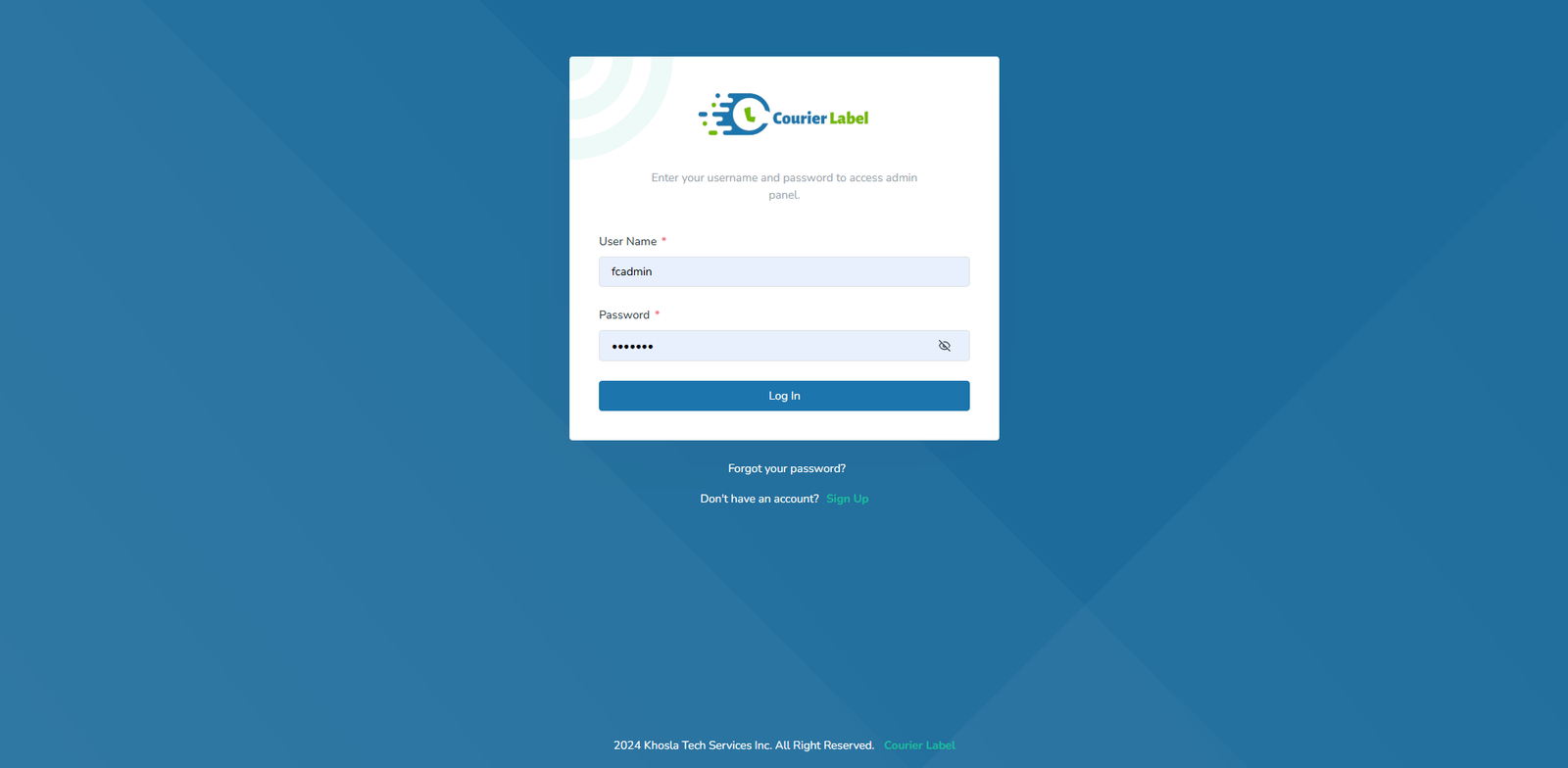 Courier Label software interface screenshot 3