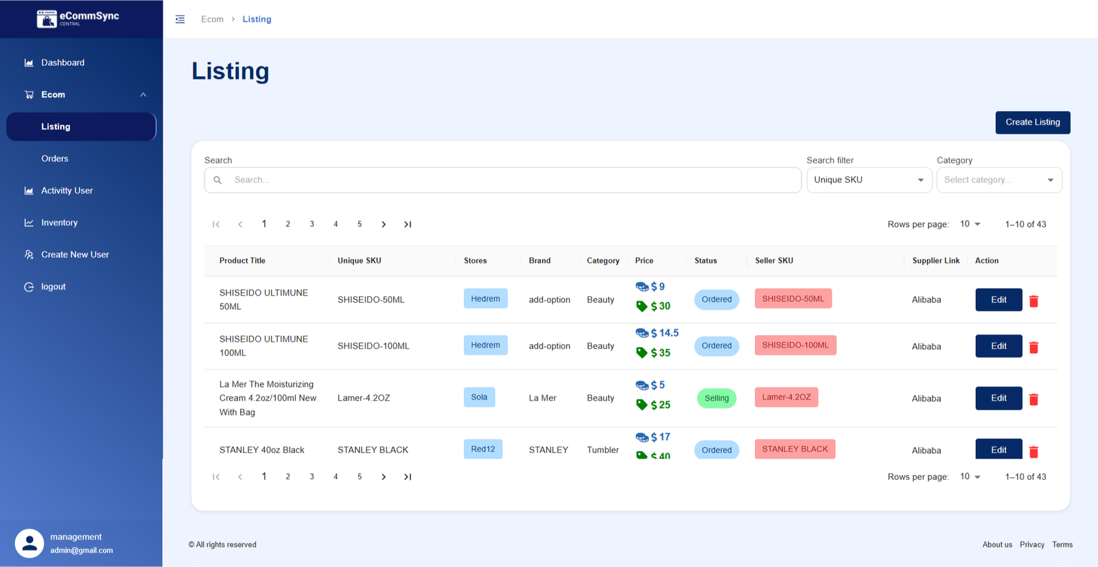 ECommSync software interface screenshot 3