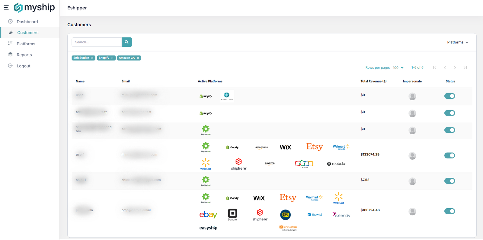 MyShip software interface screenshot 3