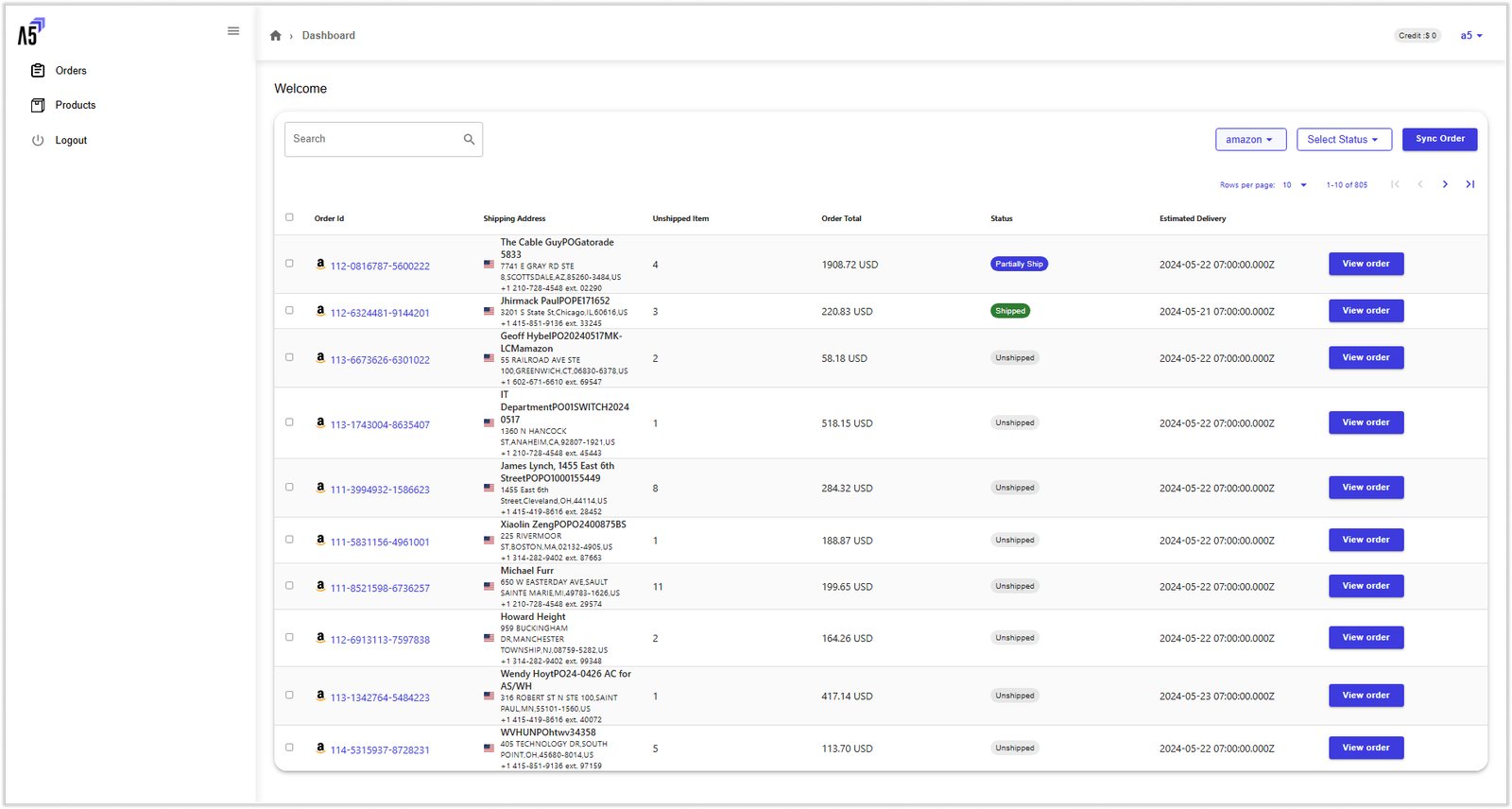 A5 software interface screenshot 3